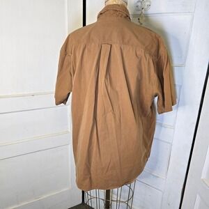 Carhartt Mens Short Sleeve Work Shirt Tan Cotton XL Button Front Casual Outdoor